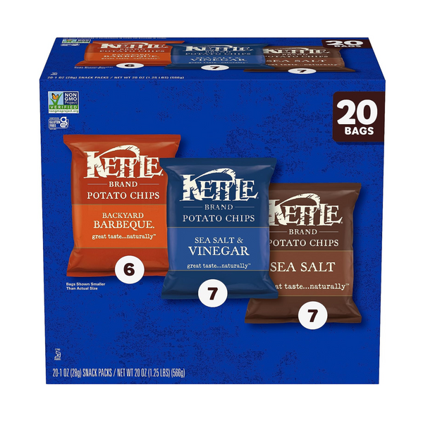 Kettle Brand Potato Chips Variety Pack, 1 Oz, 20 Ct