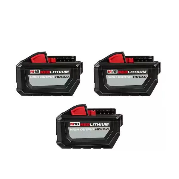 3-Pack Milwaukee M18 18-Volt Lithium-Ion High Output 12.0Ah Battery Pack