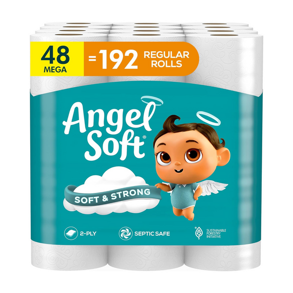 48-Count Angel Soft 2-Ply Mega Rolls Toilet Paper + $4.80 Amazon Credit