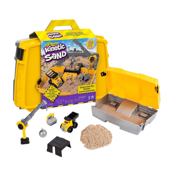 Kinetic Sand Construction Site Folding Sandbox With Toy Truck And 2lbs Of Play Sand