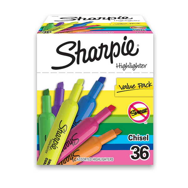 36-Count Sharpie Chisel Tip Tank Highlighters