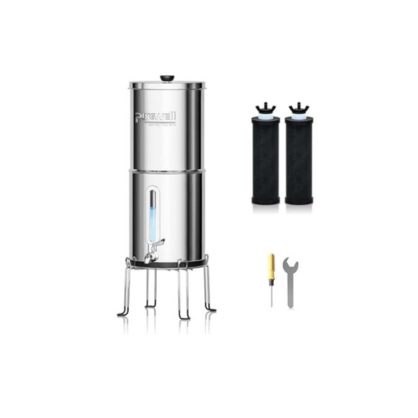 Purewell 2.25-Gallon 3-Stage Gravity Water Filtration System w/ 2 Filt