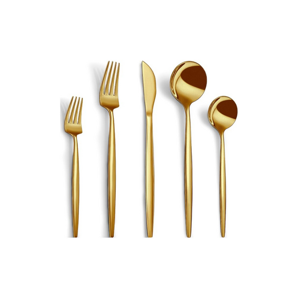 40-Piece Gold Stainless Steel Silverware Set, Service