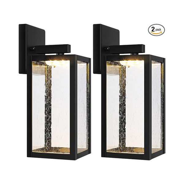 2-Pack LED Outdoor Light Fixture Wall Mount