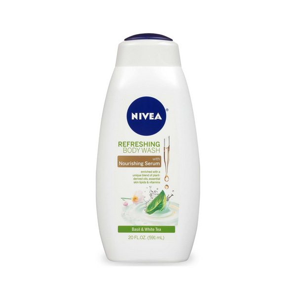 Nivea Basil & White Tea Body Wash w/ Nourishing Serum Bottle