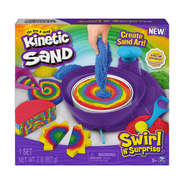 Kinetic Sand, Swirl N’ Surprise Playset with 2lbs of Play Sand