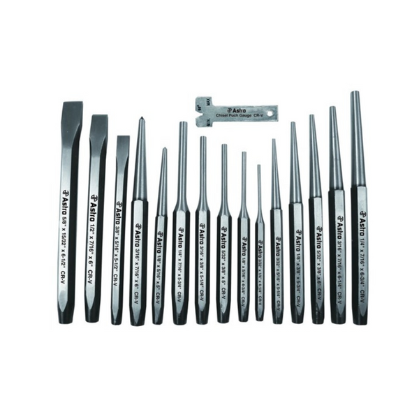 16-Piece Astro 1600 Pneumatic Tool Punch & Chisel Set