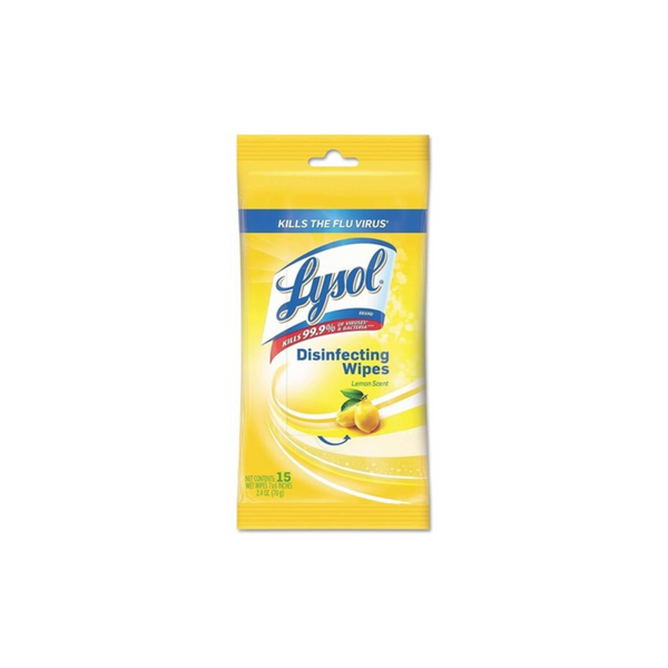 48-Count 15-Sheet Lysol Disinfecting Wipes Travel Size Flatpacks (Lemon Scent)