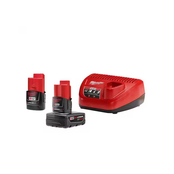 Milwaukee M12 12-Volt Lithium-Ion 4.0 Ah & 2.0 Ah Battery + Charger Kit