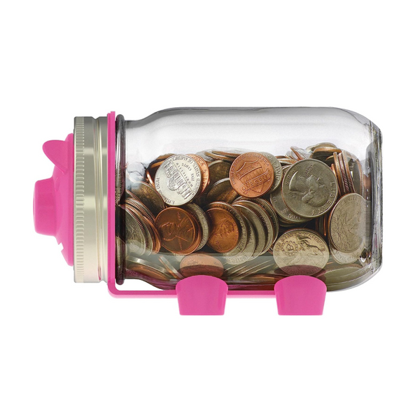 Jarware Piggy Bank Lid Accessory For Regular Mouth Mason Jars