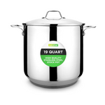 NutriChef 19-Quart Stainless Steel Stock Pot, Dishwasher Safe