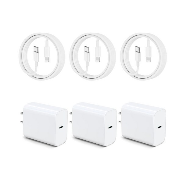 3-Pack 20W USB-C Charger & Cables