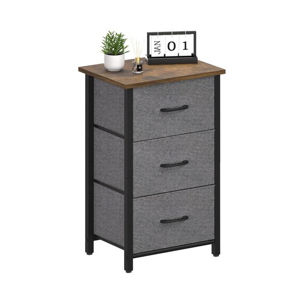 Yoobure Nightstand with 3 Fabric Drawers