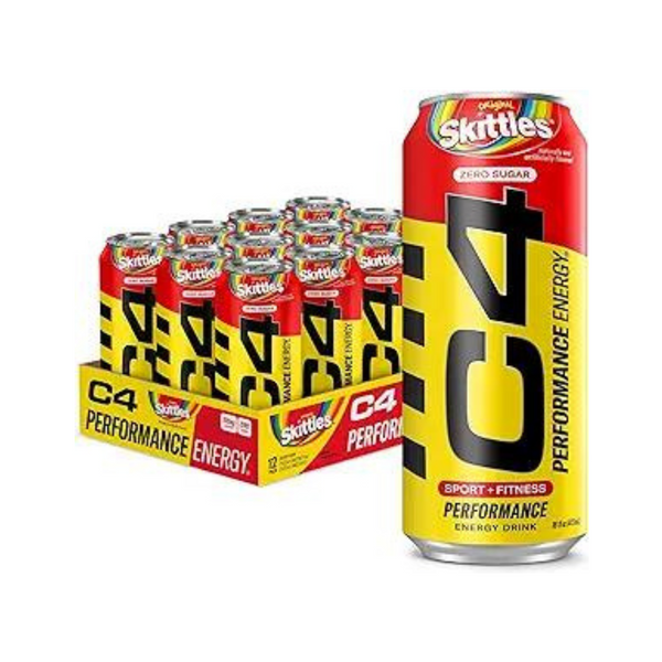 12-Pk 16-Oz Cellucor Skittles C4 Energy Carbonated Zero Sugar Energy Drinks (Various)