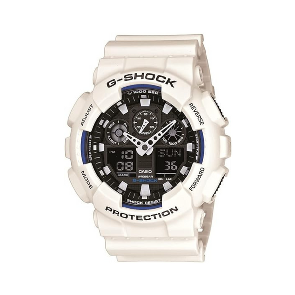 Casio G-Shock GA-100 XL Series Men's Quartz Shock Resistant Watch (White/Black)