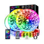 100 ft (2 Rolls of 50ft) Music Sync Color Changing RGB Led Strip Lights