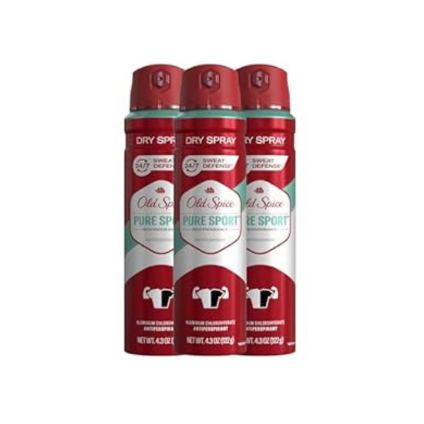 3 Pack Of Old Spice Men’s Pure Sport Anti-Perspirant Deodorant Spray