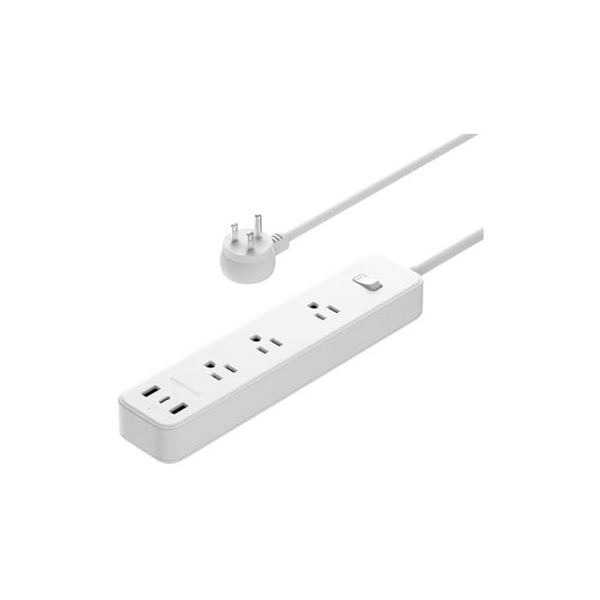 5' AmazonBasics Power Strip Extension Cord w/ 3x AC, 1x USB-C, 2 USB-A Ports