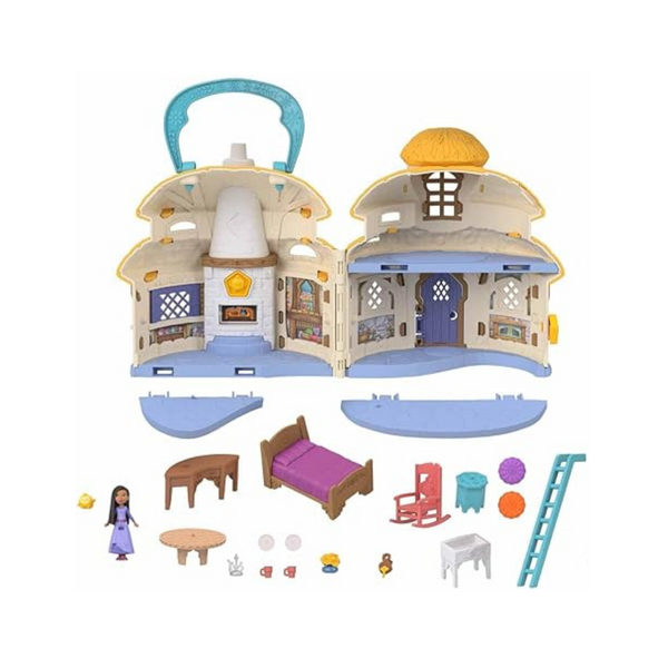 Mattel Disney Wish Mini Doll & Dollhouse Playset, Asha of Rosas Cottage