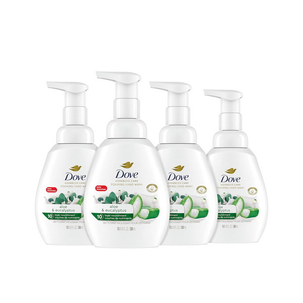 4 Bottles of Dove Foaming Hand Wash Aloe & Eucalyptus