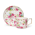 Mailandy Bone China Tea Cups and Saucers Set, 8 Oz