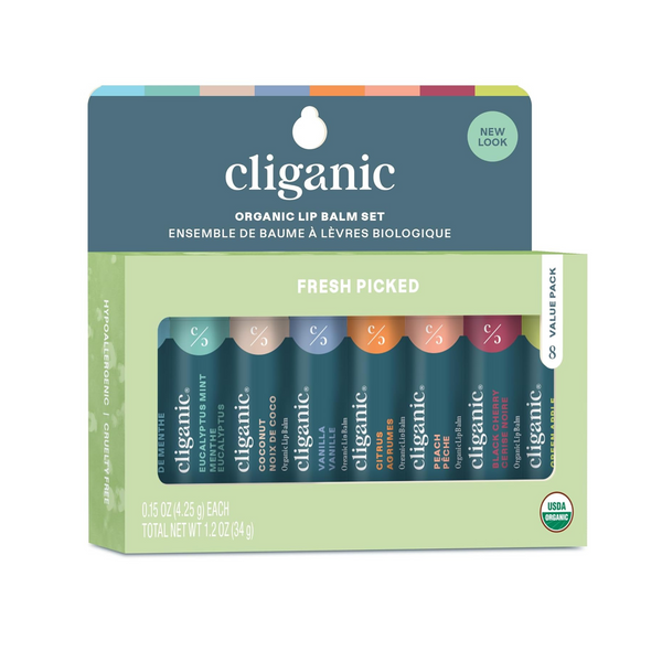 8-Pack Cliganic Organic Lip Balm Set