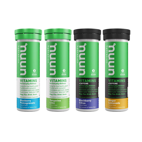 4-Pack Nuun Hydration Vitamins Electrolyte Tablets w/ Two Caffeinated Flavors