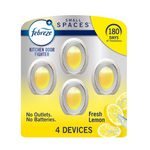 Set Of 4 Febreze Small Spaces Lemon Or Linen Sky Scent Air Freshener Devices