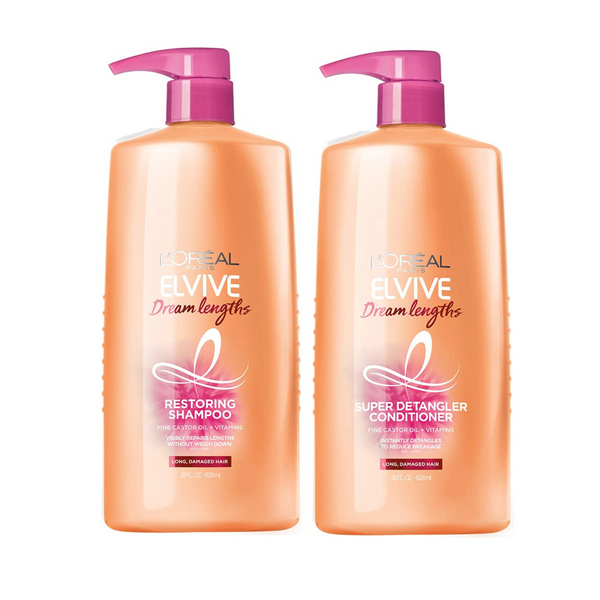 Set Of L’Oreal Paris Elvive Dream Lengths Shampoo And Conditioner 28oz Bottles Kit