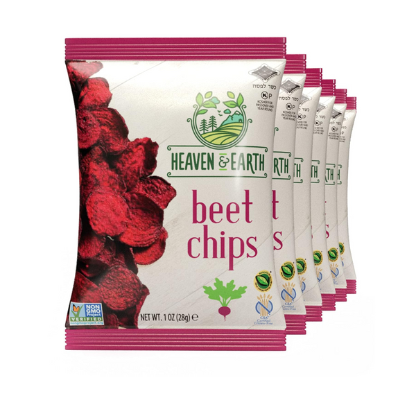 Heaven & Earth Beet Chips, OK Passover, 6 Snack Packs