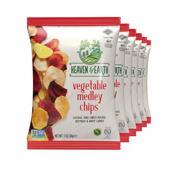 Heaven & Earth Veggie Chips, OK Passover, 6 Snack Packs