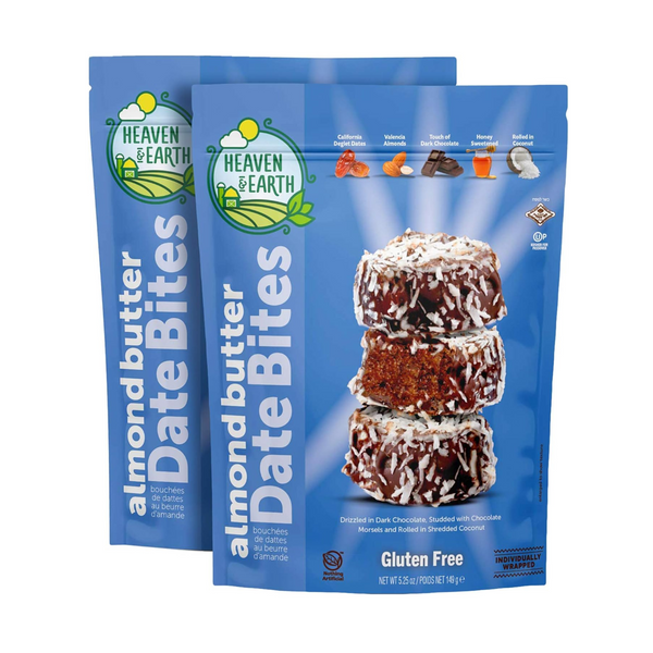 Heaven & Earth Almond Butter Date Bites, OU Passover, 2 Pack