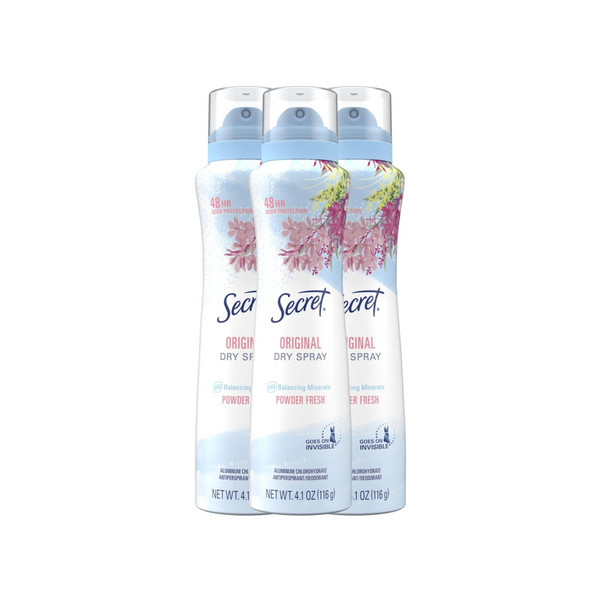 Secret Spray Women Antiperspirant and Deodorant (Pack of 3)