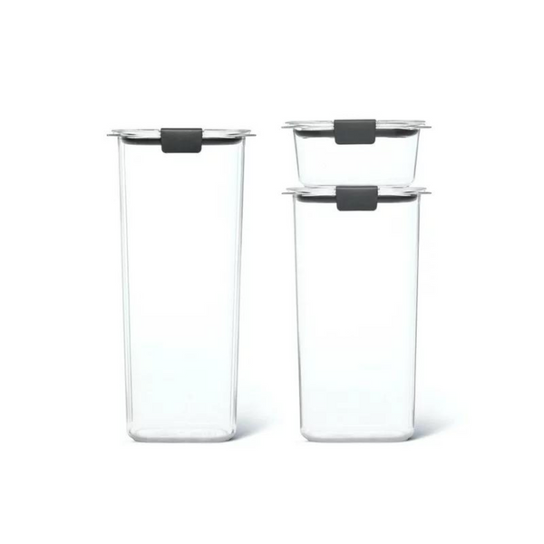 3 Food Storage Canisters with Latching Lids