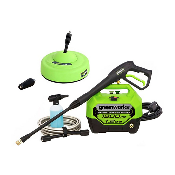 Greenworks 1900 PSI 1.2 GPM Electric Pressure Washer Combo Kit