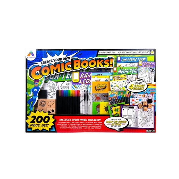 200-Piece Artiscapes DIY Comic Book Art Set w/ Interactive Drawing Guide