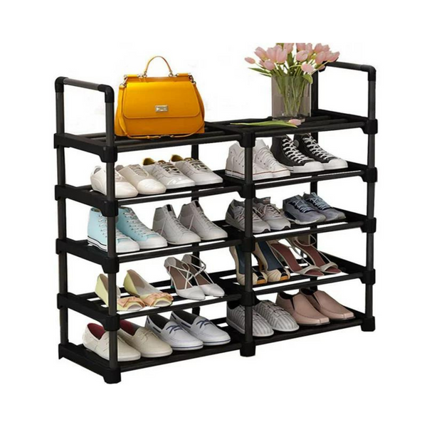 5-Tier Metal Storage Stackable Shoe Rack Organizer (Holds up to 20-24 pairs)