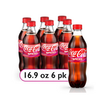 6-Pack Coca Cola Original Taste Soda Soft Drink, 16.9 oz