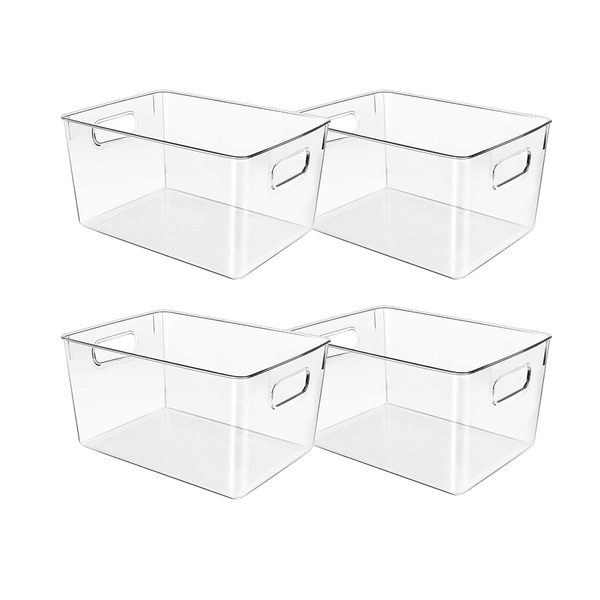 4-Pk Clear Plastic Storage Bins