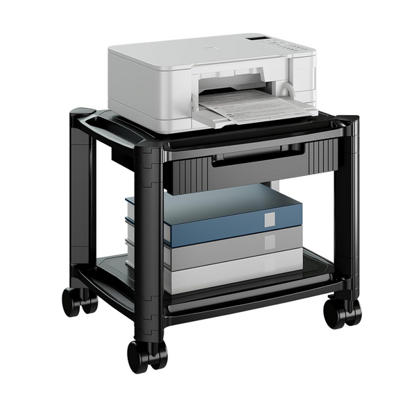 Wali 2-Tier 3 Height Adjustable Printer Stand with Storage Drawer