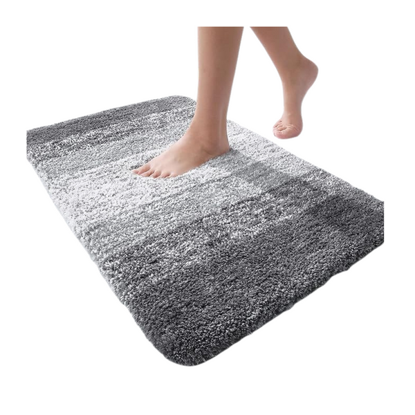 Olanly Extra Soft Microfiber Non-Slip Bath Rug (Grey)