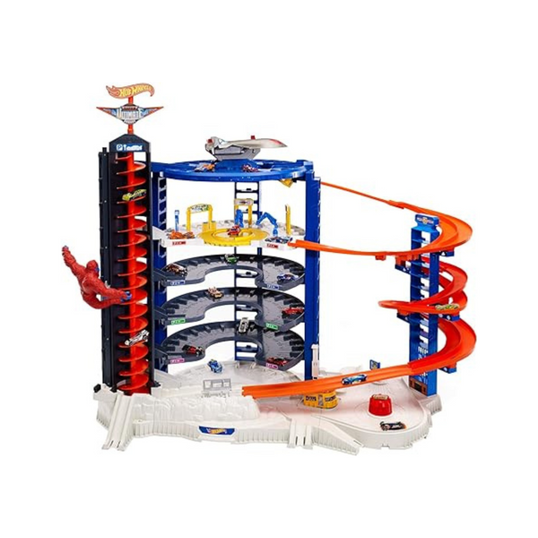 Hot Wheels Super Ultimate Garage Track Set with 4 Cars