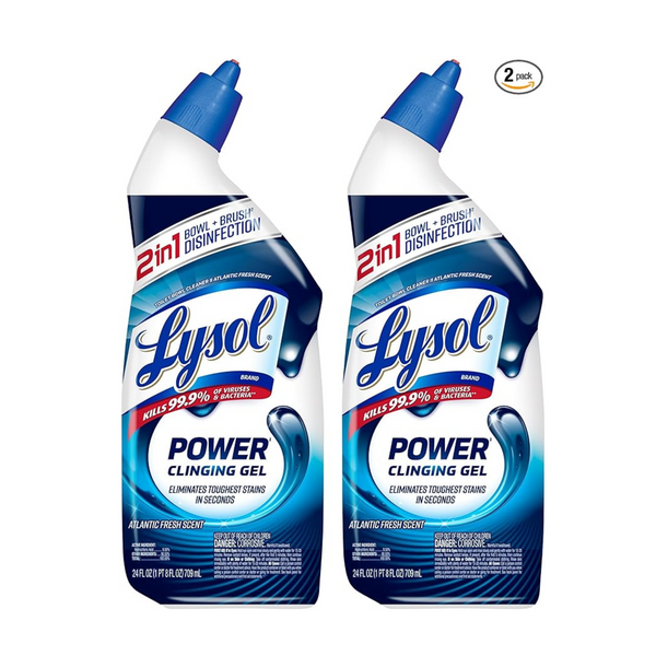 2 Bottles Of Lysol Power Toilet Bowl Cleaner Gel