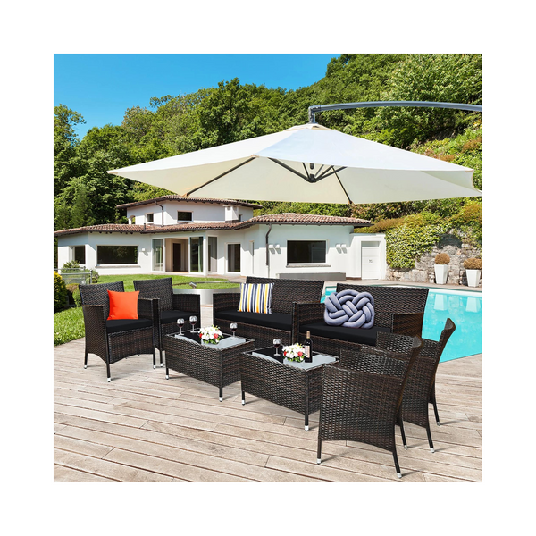 8-Piece Costway Rattan Patio Furniture Set