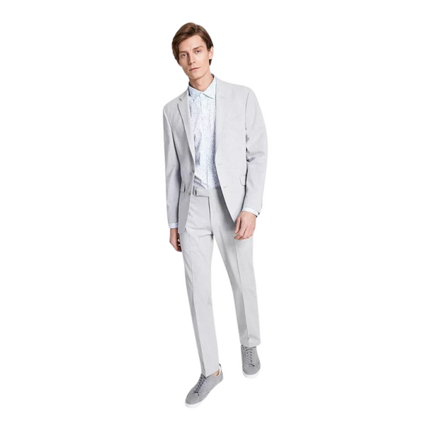 2-Pc Kenneth Cole Reaction Men's Slim-Fit Suit (Silver)