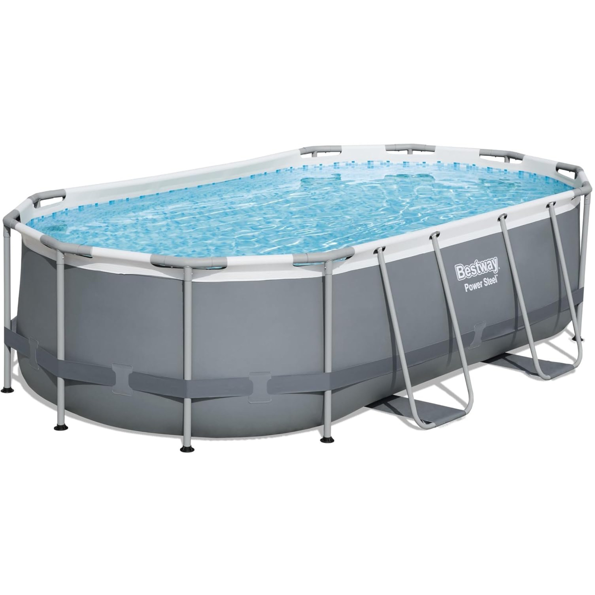 Bestway Power Steel 14′ x 8’2″ x 39.5″ Oval Above Ground Pool Set