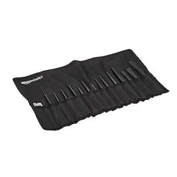 16-Piece Amazon Basics Chrome Vanadium Steel Punch & Chisel Set w/ Storage Pouch