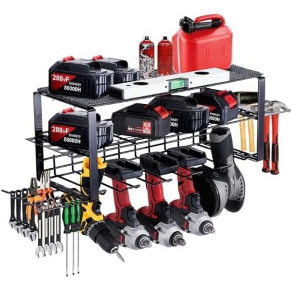 Vevor 5-Slot 3-Layers Multi-Function Power Tool Garage Organizer