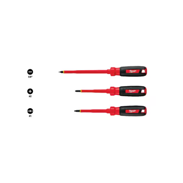 3-Piece Milwaukee 1000-Volt Insulated Screwdriver Set