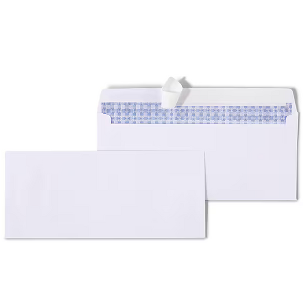 Staples EasyClose Security Tinted #10 Business Envelopes, 4 1/8″ x 9 1/2″, White (100/Box)